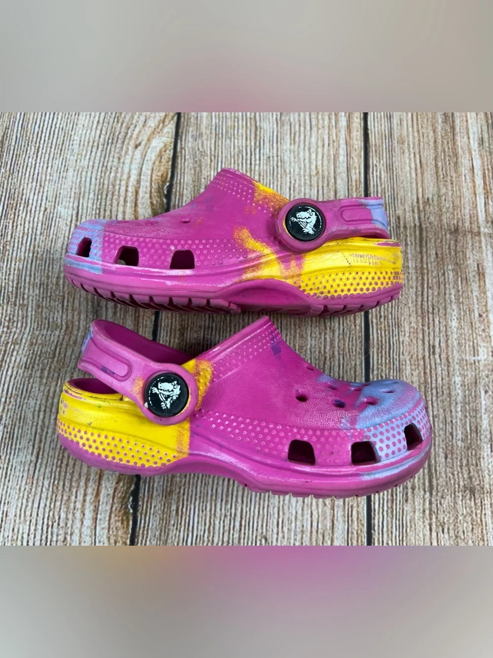 Crocs Classic Pink Tie Dye Slip On Clogs Children’s Kids Size 7
